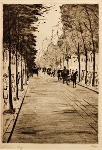 Berlin Cab - Right - Waiting in the Tiergarten II by Lesser Ury